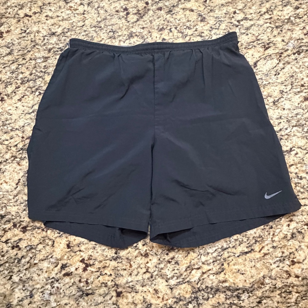 Nike Fit Dry Mens Running Shorts Black Size Medium Liner Zipper Pocket ws